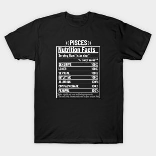 Pisces Nutrition Facts Label T-Shirt